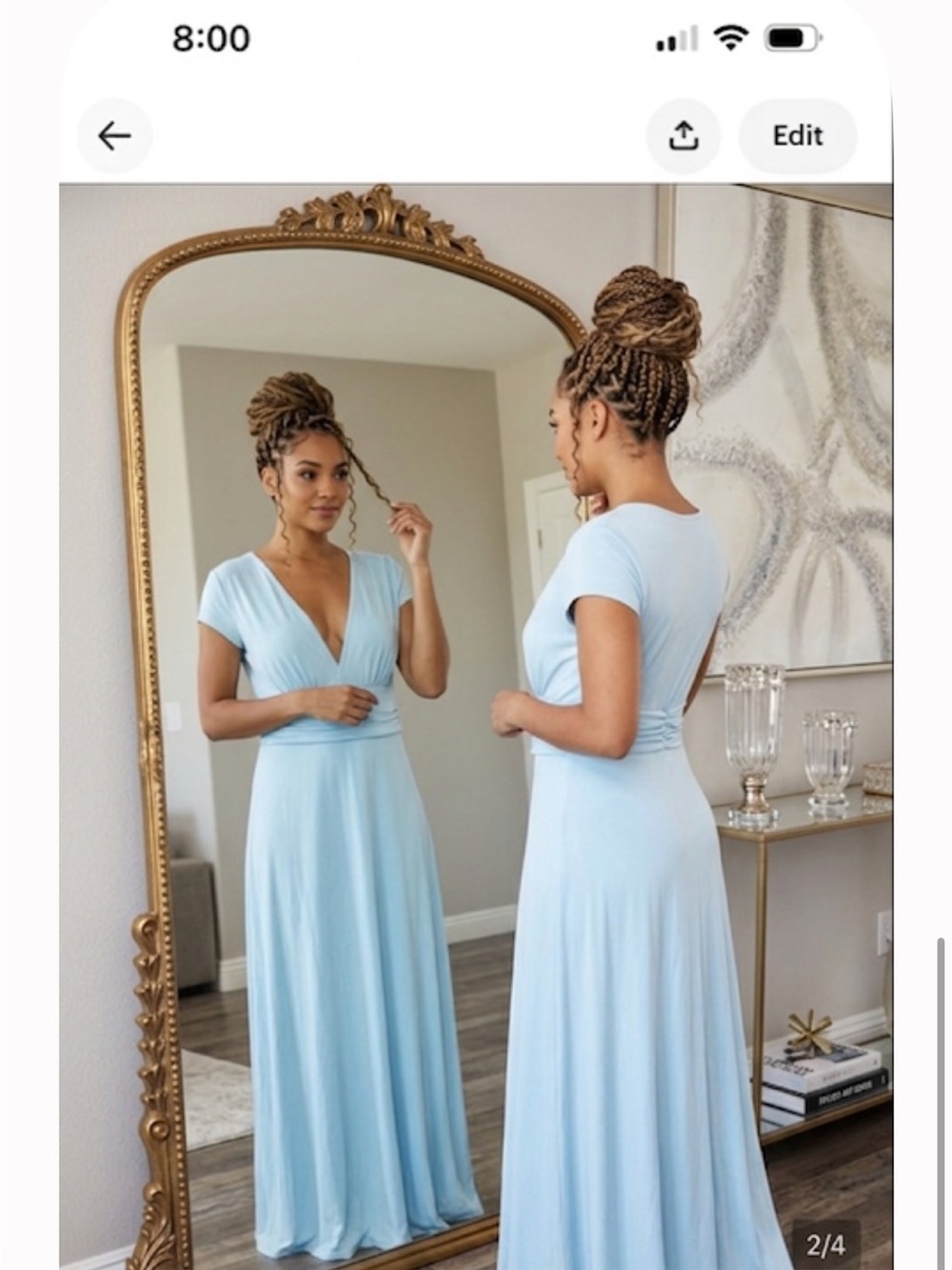Light Blue V-Neck Maxi Dress by aanrabess nwot great beach look